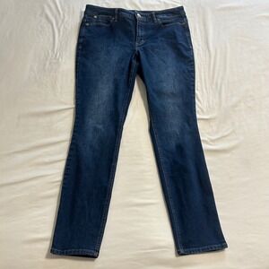 Christopher & Banks Womens Dark Wash Straight Leg Stretch Denim Jeans Size 6